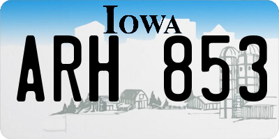 IA license plate ARH853