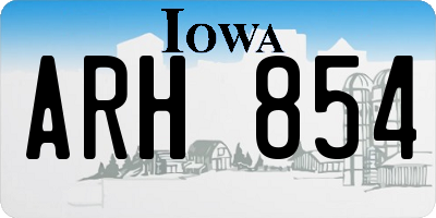 IA license plate ARH854