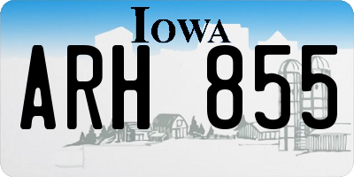 IA license plate ARH855