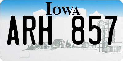 IA license plate ARH857