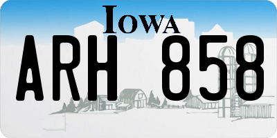 IA license plate ARH858