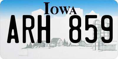 IA license plate ARH859