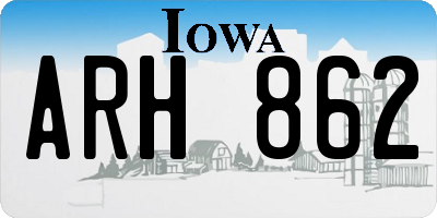IA license plate ARH862