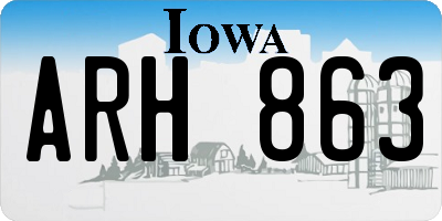 IA license plate ARH863