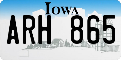 IA license plate ARH865