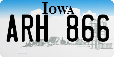 IA license plate ARH866