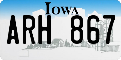 IA license plate ARH867