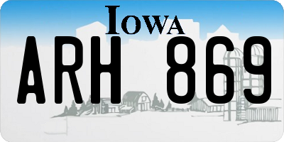 IA license plate ARH869