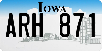 IA license plate ARH871