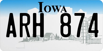 IA license plate ARH874