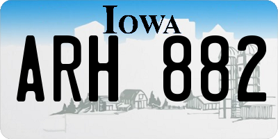 IA license plate ARH882