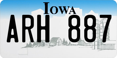 IA license plate ARH887