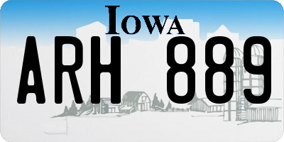 IA license plate ARH889