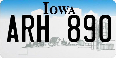 IA license plate ARH890