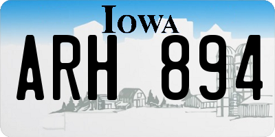 IA license plate ARH894