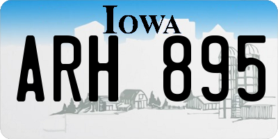 IA license plate ARH895