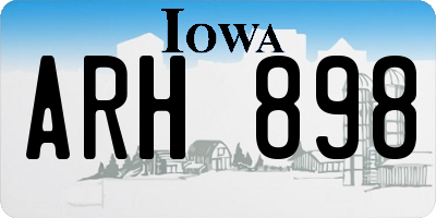 IA license plate ARH898