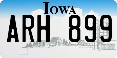 IA license plate ARH899