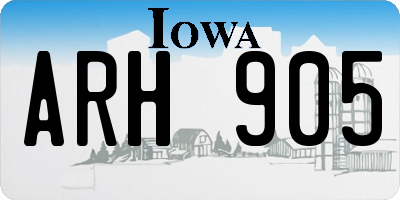 IA license plate ARH905