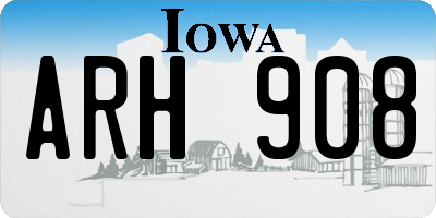 IA license plate ARH908
