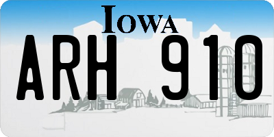 IA license plate ARH910