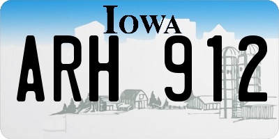 IA license plate ARH912