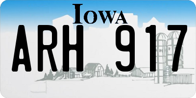IA license plate ARH917