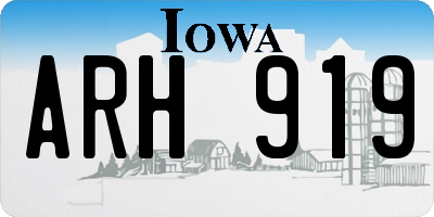 IA license plate ARH919