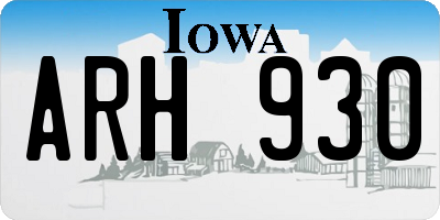 IA license plate ARH930