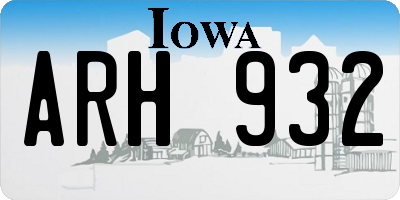 IA license plate ARH932