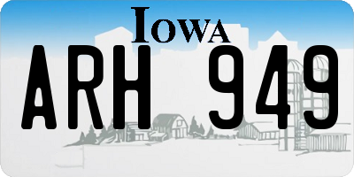 IA license plate ARH949
