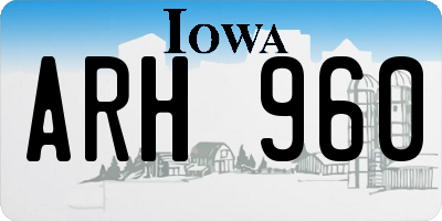 IA license plate ARH960