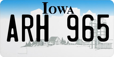 IA license plate ARH965