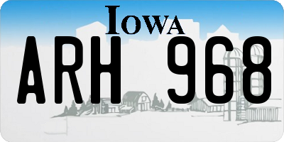 IA license plate ARH968