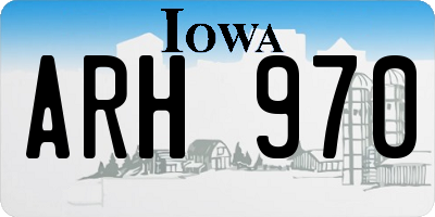 IA license plate ARH970