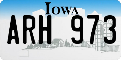 IA license plate ARH973