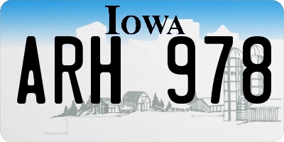IA license plate ARH978