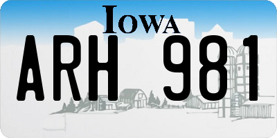 IA license plate ARH981