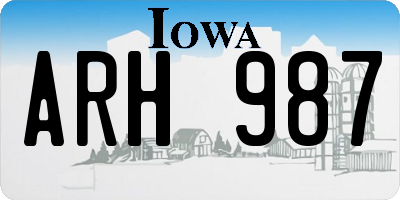 IA license plate ARH987