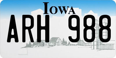 IA license plate ARH988