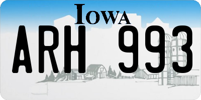 IA license plate ARH993