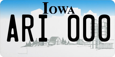 IA license plate ARI000