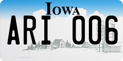 IA license plate ARI006