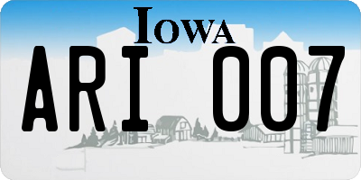 IA license plate ARI007