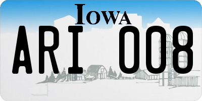 IA license plate ARI008