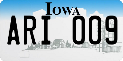 IA license plate ARI009