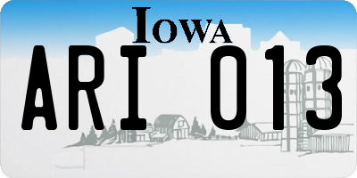 IA license plate ARI013