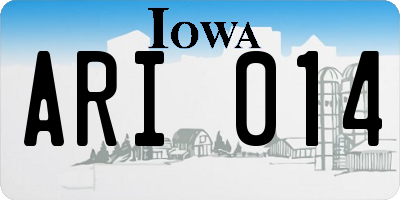 IA license plate ARI014