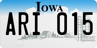 IA license plate ARI015