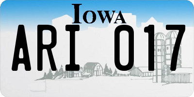 IA license plate ARI017